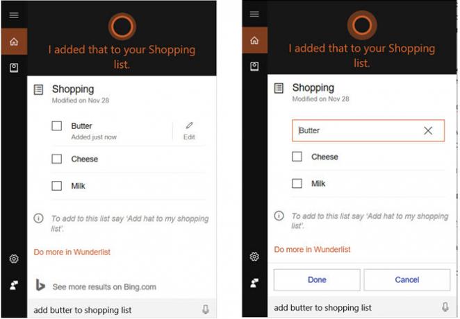 cortana menambahkan item ke daftar