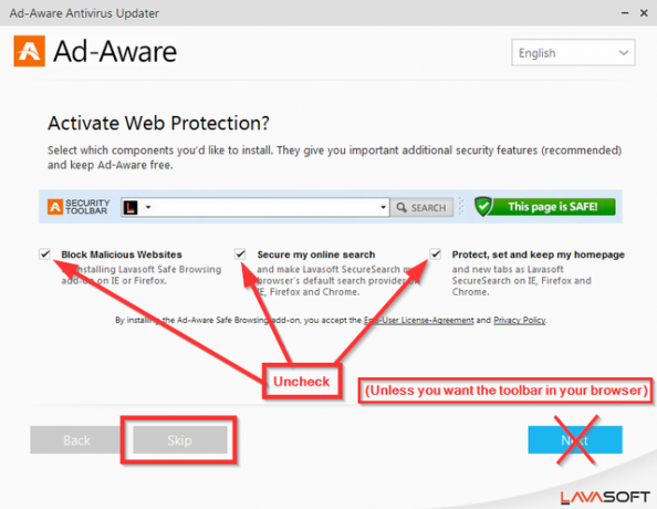 3 Instalasi Keamanan Ad-Aware Pro - Aktifkan Perlindungan Web