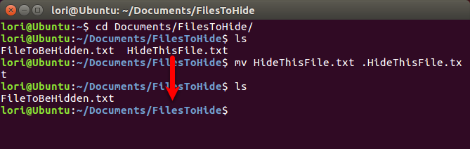 Sembunyikan file menggunakan Terminal di Linux