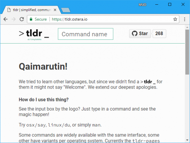 mempersingkat halaman manual dengan tldr perintah linux mac