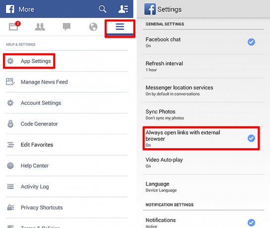 Browser Pengaturan Aplikasi Facebook