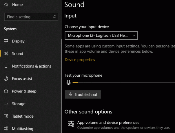 Opsi Windows Sound Mic