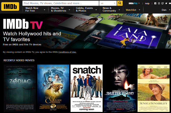 homescreen imdb tv