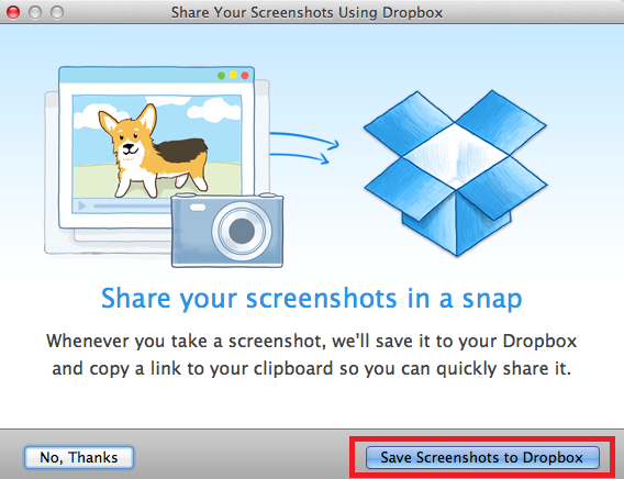 Cara Secara Otomatis Menyimpan dan Mengunggah Screenshot ke Dropbox di screenshot dropbox Mac