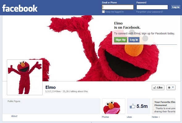 10 Karakter Fiksi Yang Sangat Populer di Facebook facebook elmo