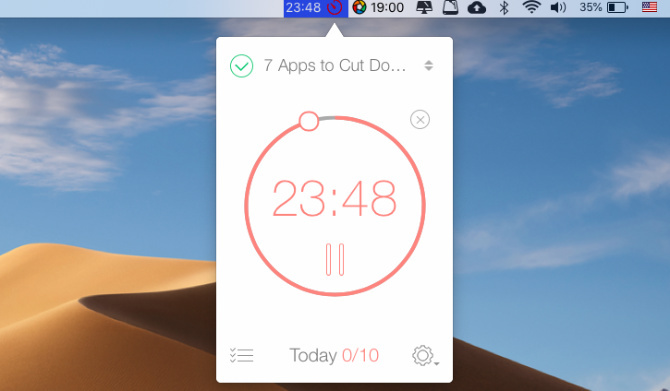 Be Focused, timer Pomodoro untuk Mac