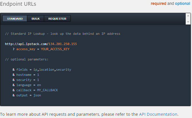 ipstack ip geolocation Contoh Pencarian