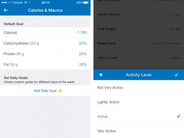 myfitnesspal-activity-level