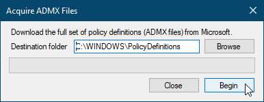 Dapatkan kotak dialog File ADMX di Policy Plus