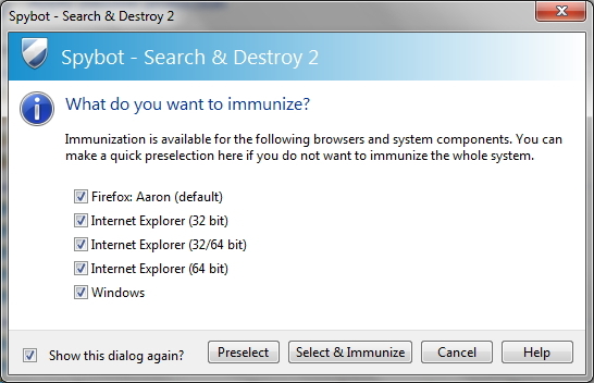 Spybot - Search & Destroy: Rute Sederhana, Namun Efektif Untuk Membersihkan PC Dari Malware Anda, ganti imunisasi