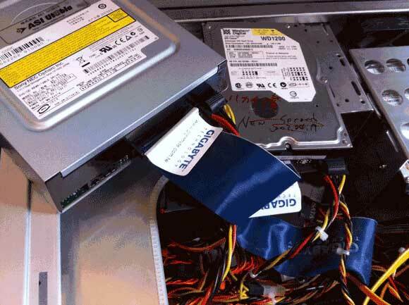 instal hard drive baru