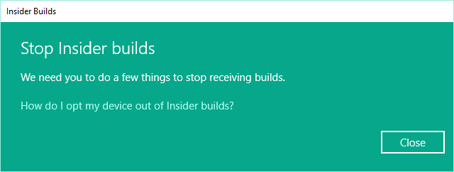 Hentikan Insider Builds