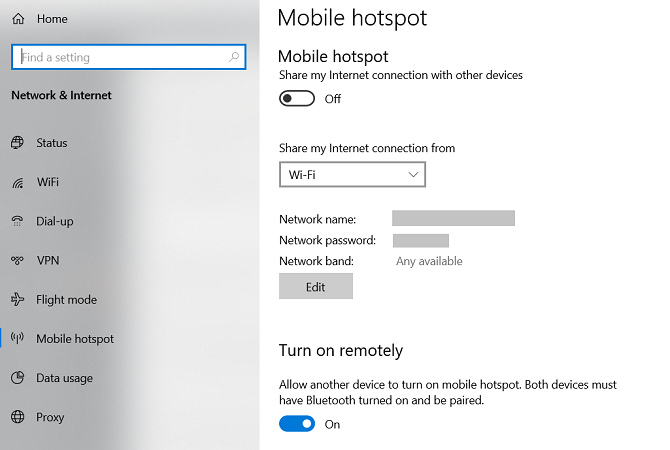 menu pengaturan hotspot seluler windows 10