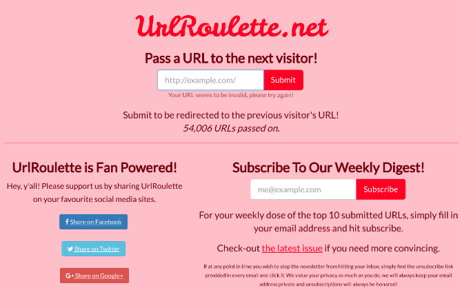 Roulette URL, menemukan alternatif