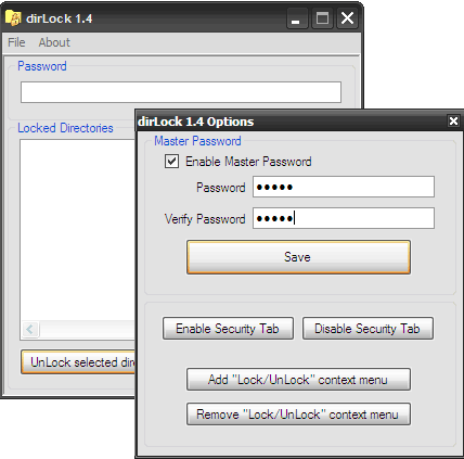 dirlock - folder tersembunyi