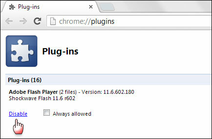 berhenti memuat flash chrome