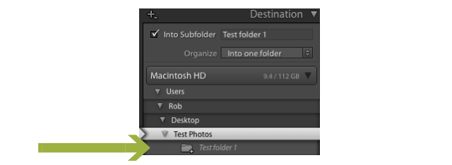 Subfolder Lightroom