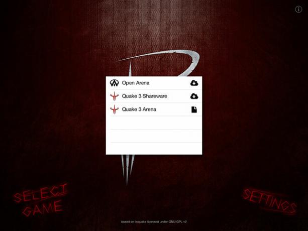 Mainkan Quake III Arena Di iPhone Atau iPad Anda Dengan Beben III menu beben