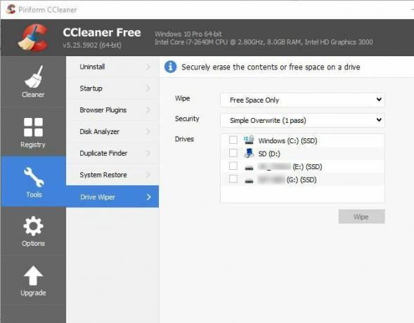 6 Tip dan Trik CCleaner untuk Membersihkan Komputer Anda secara Efektif 04 CCleaner Drive Wiper