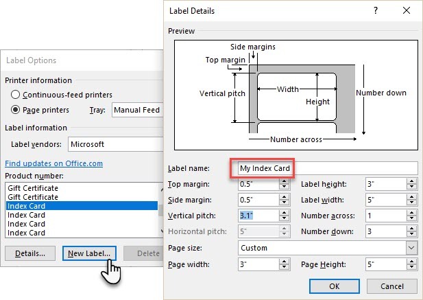 Cara Membuat Kartu Indeks di Microsoft Word 2016 Customize Index Card