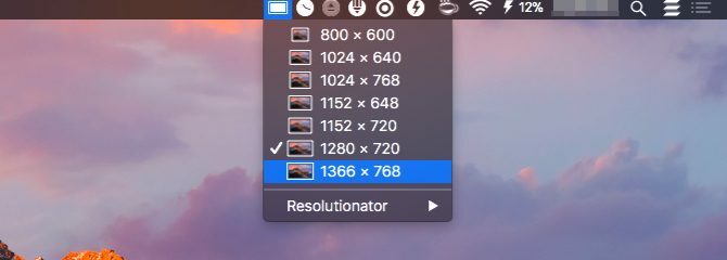 resolutionator-Aplikasi Mac Menu Bar