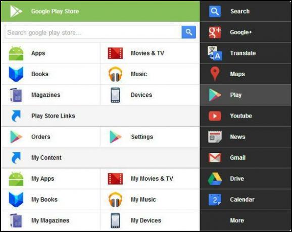 Black Menu: Akses Semua Layanan Google Dalam Menu Tunggal [Chrome] Play Store