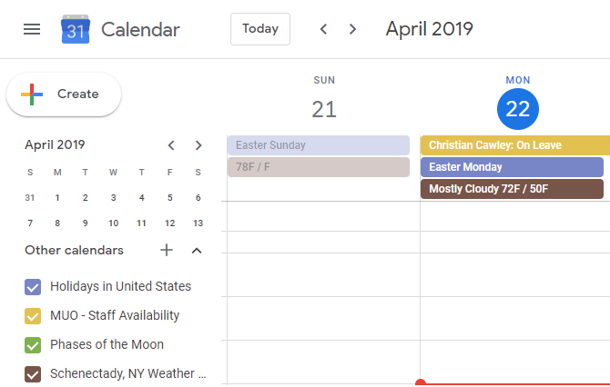 Prakiraan Cuaca Kalender Google