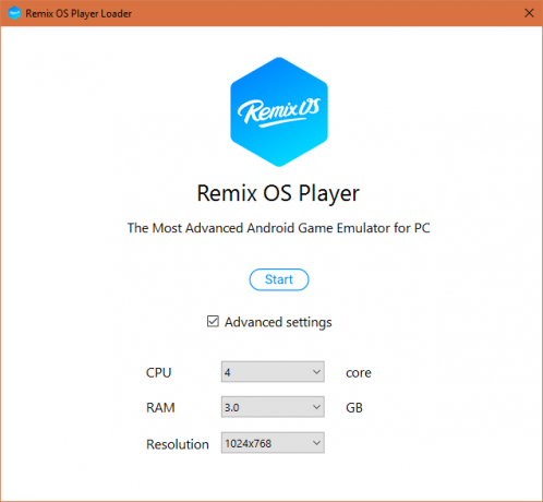 Remix OS Player First Run Configuration