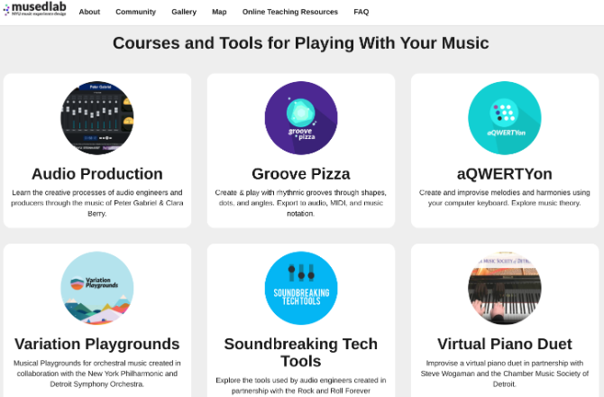 MusEDLab NYU mengajarkan Anda cara membuat lagu online gratis dengan situs mini Play With Your Music yang menggunakan musik Peter Gabriel 