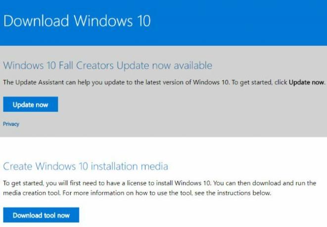 Unduh Windows 10 dari Microsoft