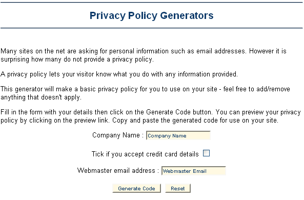 generator kebijakan privasi
