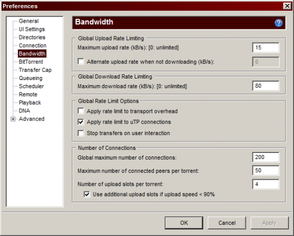 pengaturan preferensi utorrent