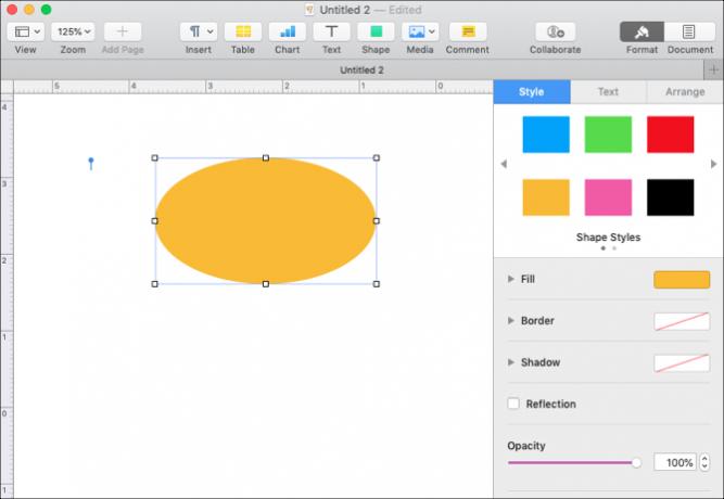 Format Bentuk di Halaman di Mac