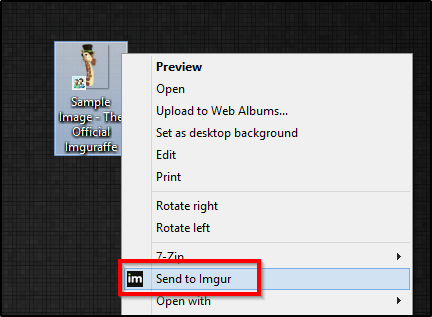 Percepat Unggahan Imgur Anda Dengan Aplikasi & Pengaya Browser Ini Menu konteks MyImgur