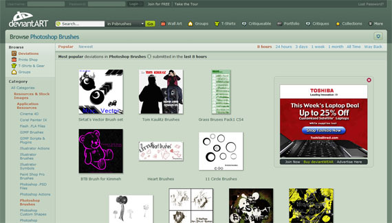 6 Situs Terbaik Untuk Mengunduh Photoshop Brushes Gratis deviantart1