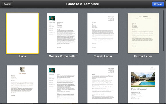 IWork untuk templat iCloud