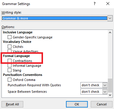 Bagaimana Menghentikan Microsoft Word Menggarisbawahi Kata yang Tepat sebagai Kesalahan kata bahasa formal