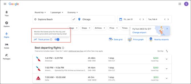 Toggle Harga Google Flights Track