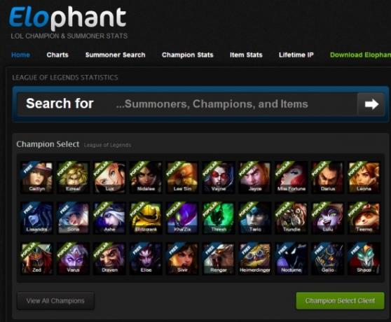 2 Situs Hebat Untuk League Of Legends Statistik & Analisis elophant1