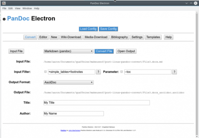 pandoc mengkonversi pandocelectron ui