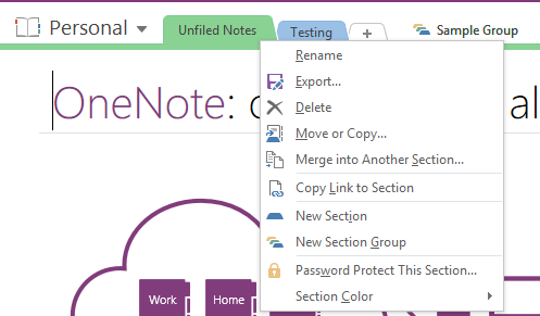 Fitur Organisasi Terbaik OneNote Tersembunyi di Plain Sight OneNote Bagian Grup