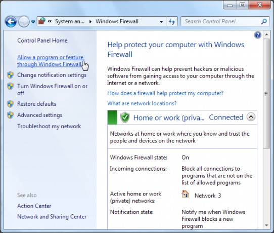 review firewall windows 7