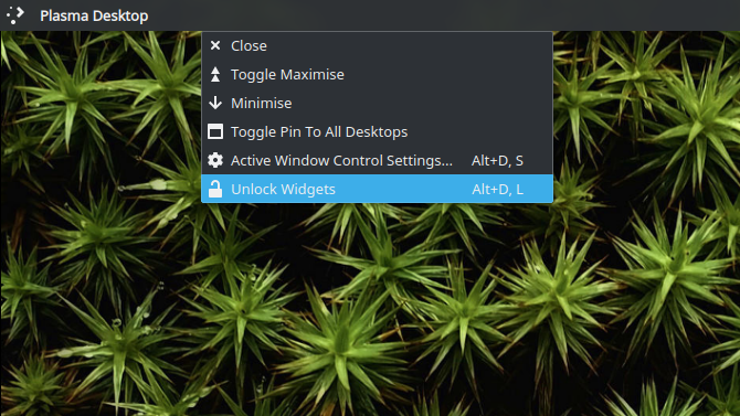 Kde membuka widget