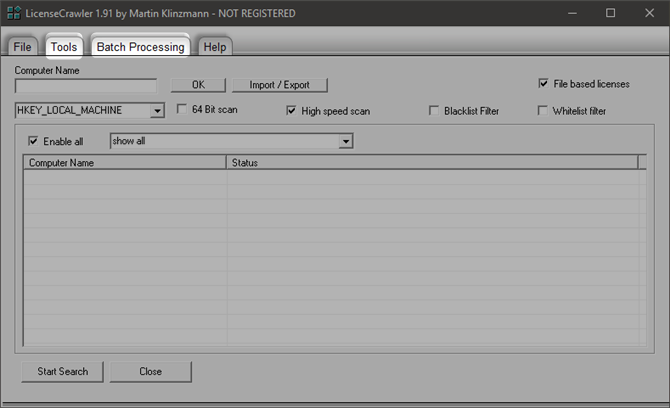 3 Aplikasi Portabel untuk Membantu Anda Menemukan Kunci Seri pada tab pengolah batch alat PC Windows lisensiecrawler 670x408