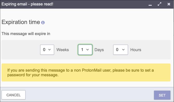 Email kedaluwarsa ProtonMail