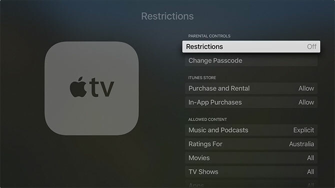 Cara Mengatur dan Menggunakan Pembatasan Apple TV Apple 1