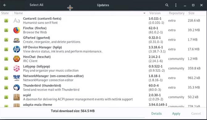 pembaruan manjaro