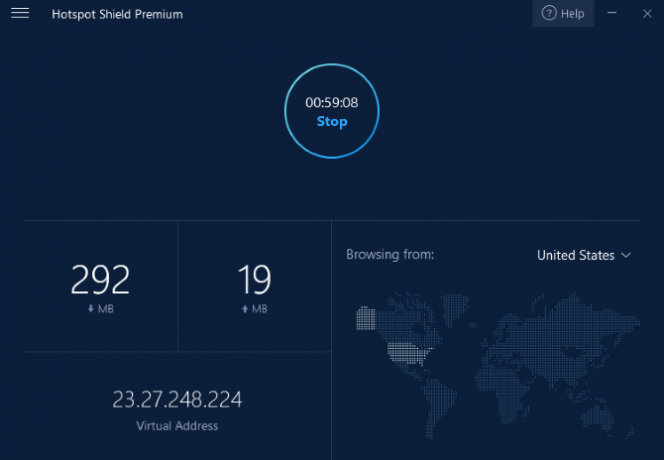 Hotspot Shield memiliki antarmuka pengguna yang sederhana