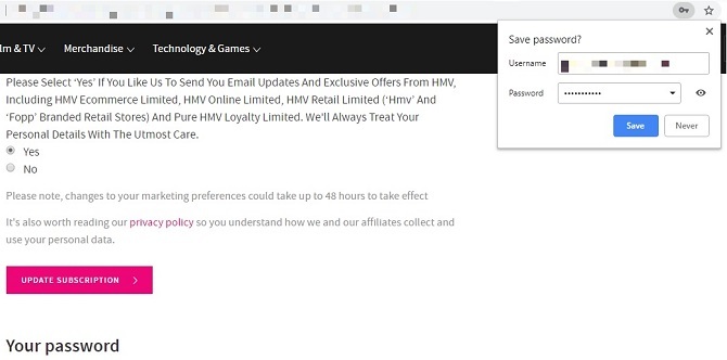 Bisakah Anda Percayai Browser Anda Dengan Informasi Kartu Kredit? Simpan kata sandi HMV