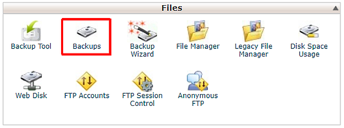 backup di cpanel